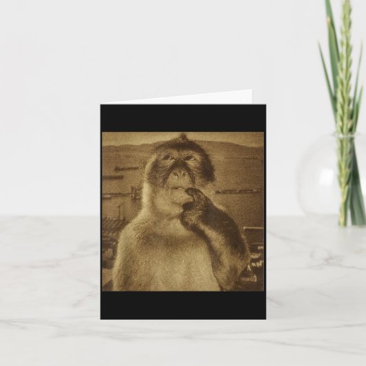 Thinking Monkey Meme Vintage Retro  Kaart (Voorkant)