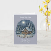 Thinking of you After Death of Loved One Christmas Kaart (Gele Bloem)