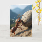 Thinking of You Ant Pushing a Big Rock Uphill Kaart (Gele Bloem)