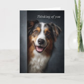 Thinking of You Australian Shepherd Kaart (Voorkant)