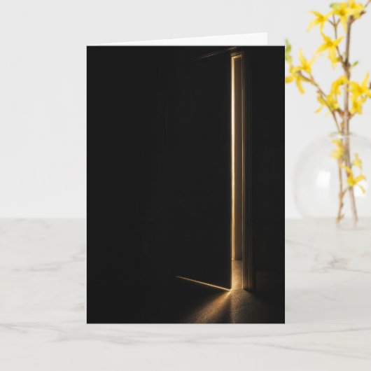 Thinking of You Beam of Light In Doorway Kaart (Gele Bloem)