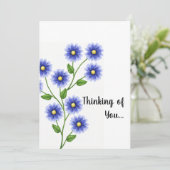 Thinking of You - Blue Flower Kaart (Staand voorkant)
