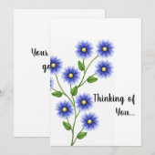 Thinking of You - Blue Flower Kaart (Voorkant / Achterkant)