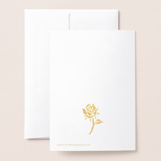 Thinking of You - Bold Gold Roos Folie Kaarten (Met envelop)