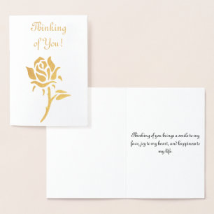 Thinking of You - Bold Gold Roos Folie Kaarten