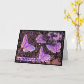 Thinking of You Butterflies Kaart (Gele Bloem)