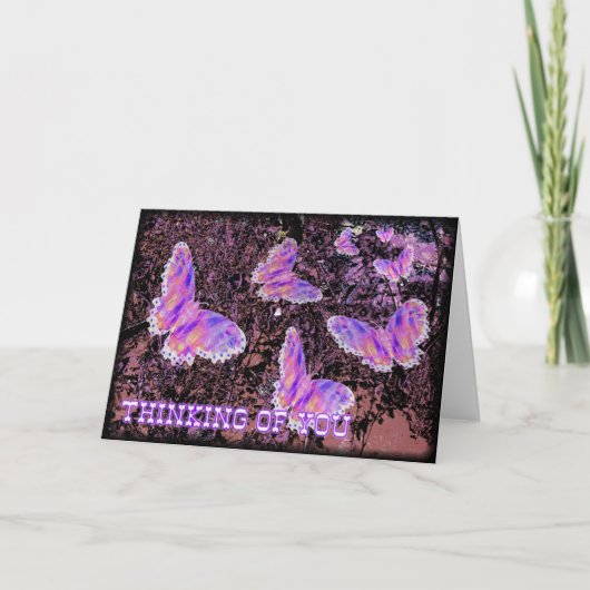 Thinking of You Butterflies Kaart (Voorkant)