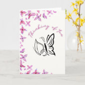 Thinking of You Butterfly Kaart (Gele Bloem)