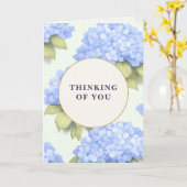 Thinking of You Card | Blue Hydrangea Floral Kaart (Gele Bloem)