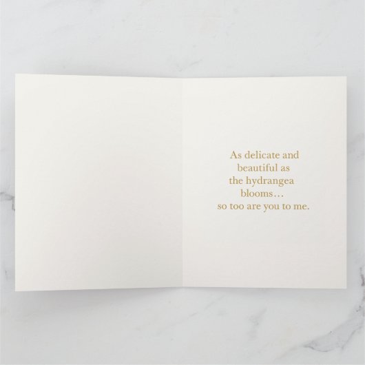 Thinking of You Card | Blue Hydrangea Floral Kaart (Binnen)