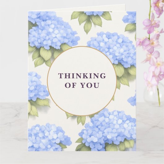 Thinking of You Card | Blue Hydrangea Floral Kaart (Orchidee)