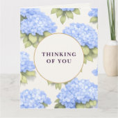 Thinking of You Card | Blue Hydrangea Floral Kaart (Voorkant)