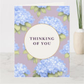 Thinking of You Card | Blue Hydrangea Floral Kaart (Voorkant)