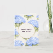 Thinking of You Card | Blue Hydrangea Floral Kaart (Voorkant)
