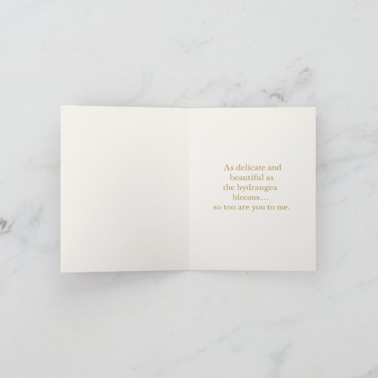 Thinking of You Card | Blue Hydrangea Floral Kaart (Binnen)