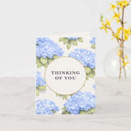Thinking of You Card | Blue Hydrangea Floral Kaart
