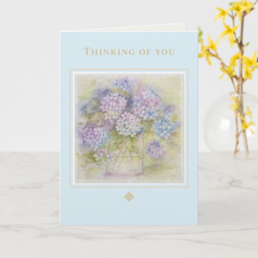 Thinking of You Card | Hydrangea Floral Kaart (Gele Bloem)