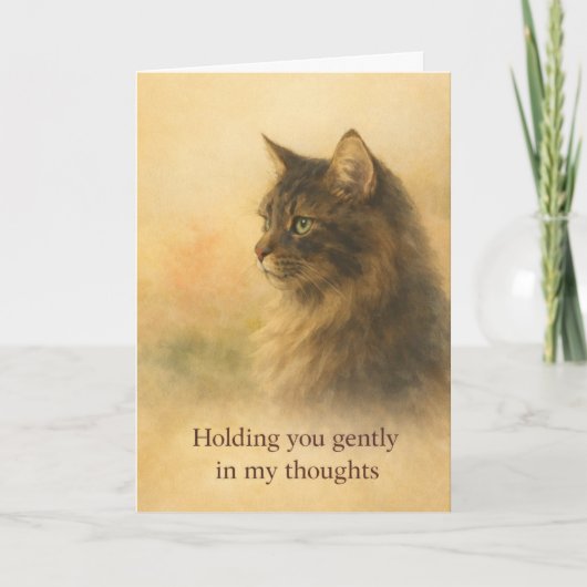 Thinking of You Cat Card | Gentle Support Feestdagen Kaart (Voorkant)