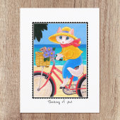 'Thinking of you' Cat & Mouse Fiets Custom Briefkaart