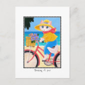 'Thinking of you' Cat & Mouse Fiets Custom Briefkaart (Voorkant)