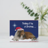 Thinking of You Christmas Postcard Feestdagenkaart (Staand voorkant)