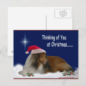Thinking of You Christmas Postcard Feestdagenkaart (Voorkant / Achterkant)