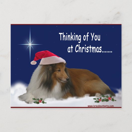 Thinking of You Christmas Postcard Feestdagenkaart (Voorkant)