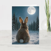 Thinking of you Cottontail Rabbit In Moonlight Kaart (Voorkant)