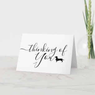 Thinking of You Dachshund Greeting Note Card Feestdagen Kaart