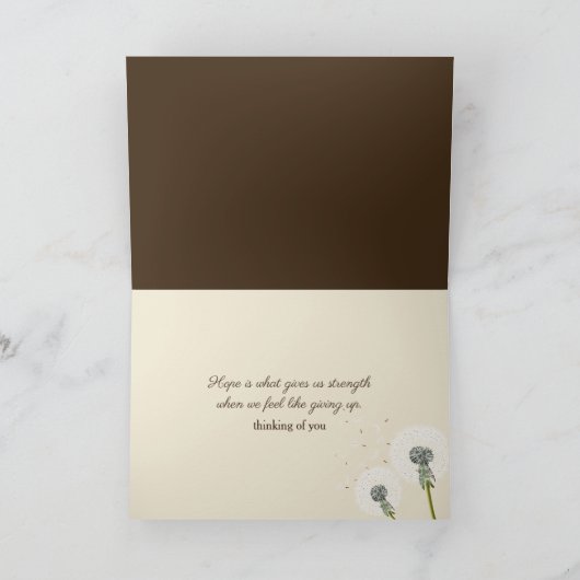 Thinking of You Dandelion Seedling On a Bible  Kaart (Binnen)