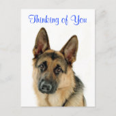 Thinking Of You German Shepherd Doggy Postcard Briefkaart (Voorkant)