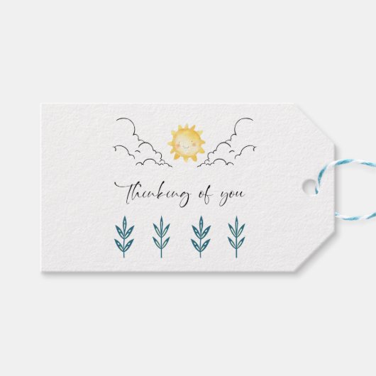 Thinking of you Heart stickers  Cadeaulabel (Voorkant (Horizontaal))