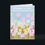 Thinking of you kaart<br><div class="desc">Pretty Australian wildflowers,  these paper daisies dot the Outback in Spring  
Use for any greeting eg. Granma mother Mothers Day or birthday
Change the text to suit your needs</div>