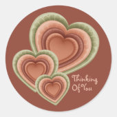 Thinking of You Lettuce Heart Envelope Ronde Sticker (Voorkant)