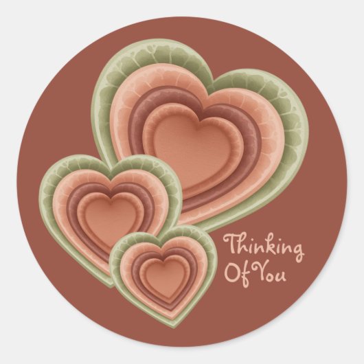 Thinking of You Lettuce Heart Envelope Ronde Sticker (Voorkant)
