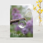 Thinking of You Lilacs Reflecting in a Raindrop Kaart (Gele Bloem)