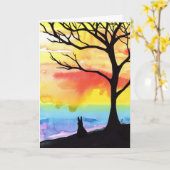 Thinking Of You Miss You Rabbit Kaart beroemd gema (Gele Bloem)