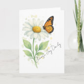 Thinking of You Notecard - Daisy & Butterfly Bedankkaart (Voorkant)
