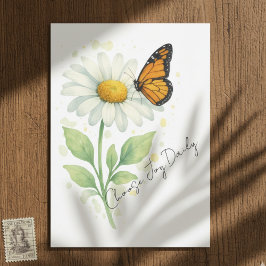 Thinking of You Notecard - Daisy & Butterfly Bedankkaart