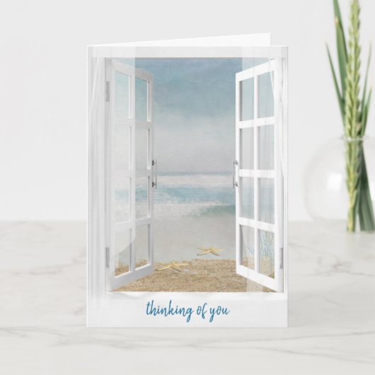 Thinking of You Ocean Window with Starfish Kaart (Voorkant)