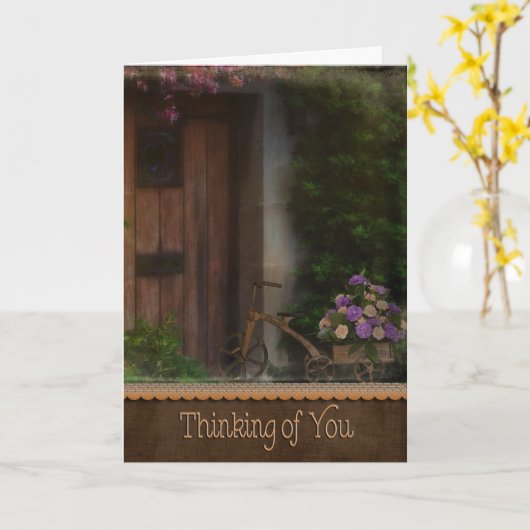 thinking of you old trike kaart (Gele Bloem)