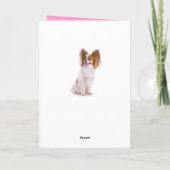 Thinking of You Papillion Puppy Dog Greeting Card Kaart (Achterkant)