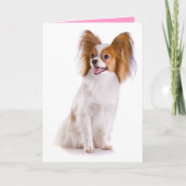 Thinking of You Papillion Puppy Dog Greeting Card Kaart (Voorkant)