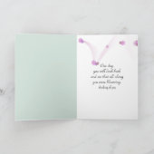 Thinking of You Pink Orchids On Green Bamboo Kaart (Binnen)