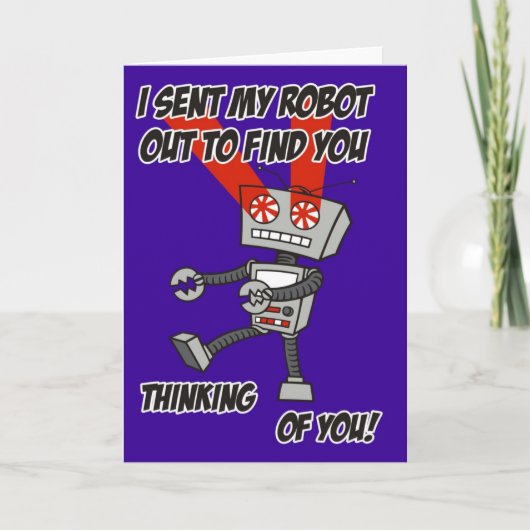 Thinking of you Robot Card Kaart (Voorkant)