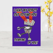 Thinking of you Robot Card Kaart (Gele Bloem)