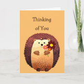 Thinking of You Sending a Hedgehog Hug Hedgehug Kaart (Voorkant)