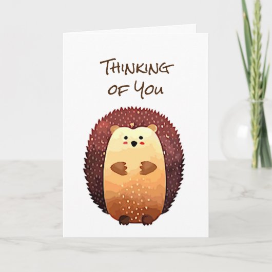 Thinking of You Sending a Hedgehog Hug Hedgehug Kaart (Voorkant)