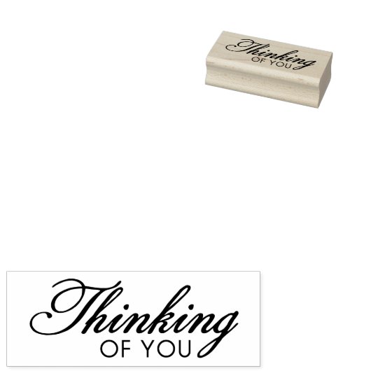 Thinking of You Sentiment Rubber Art Stamp Rubberstempel (Gestempeld)