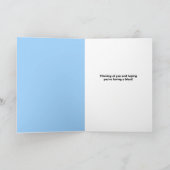 Thinking of You Summer Camp Wishes Funny Cat Feestdagen Kaart (Binnen)